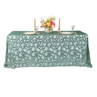 Sequin Emerald Green Vine Stolcloth pravokutnički tablični prekrivač 90 x156 za vjenčanje, zabavu, bebu