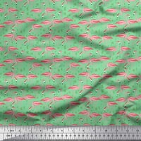 Soimoi pamučna kambrska tkanina trava i flamingo ptica otisak šivanja tkanine širine