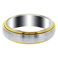 Dva tonska unisana traka sa zlatnim IP nehrđajućim čeličnim čeličnim prstenom veličine 8