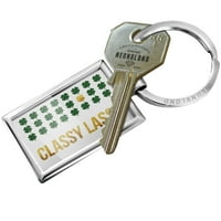 Keychain Classty Lassy St. Patrick's Day Gold Shamrock