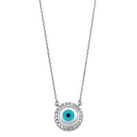 14k bijelo zlato CZ CUBIČKI cirkonijski simulirani dijamantski zli ogrlica za oči nakit pokloni za žene