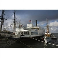 Panoramske slike PPI Pomorski muzej sa trajektom Berkeley San Diego Bay San Diego California USA Poster