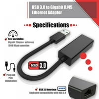 Mrežni adapter USB 3. Ethernet Gigabit RJ LAN adapter Converter za Mbps Ethernet kompatibilan za MAC-iOS