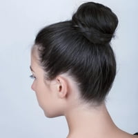 Clip Wrap Wig mala omotana lopta sa perikom Ženska ravna krug kose Crna smeđa posuđena kosa lepršava i prirodna