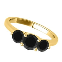 Mauli dragulji za angažman prstenovi za žene Carat Tri kamena crna dijamantna prstena za emantne zaseljenje izrađene prongstere 14K čvrsto žuto zlato