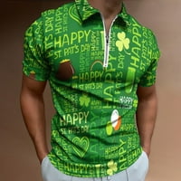 Košulje za muškarce T majice Muške St Patricks Day Moda Ležerne prilike 3D digitalna sivka Majica kratkih