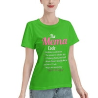 Mema baka Poklon Mema Kodeks Ženska osnovna majica kratkih rukava Zelena XX-velika