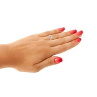 Mauli dragulji za žene 2. Karatni dijamant i jastuk rezani prsten 4-prong 14k ruža zlato