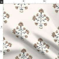 pamučna tkanina FAT tromjesečje - moderno cvjetno tradicionalni stabljici po mjeri od ispisane