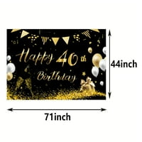 40. rođendanski dekorativni baner, sretan rođendan pozadina velikog crnog zlata Posteri 40. godišnjica
