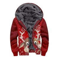 Prodaja Muška jesenska zimska modna plišana jakna božićni elementi Grafički ispis dugih rukava zadebljana