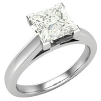 Dijamantni zahod za žene za žene Gia certificirana princeza Solitaire Diamond Ring 14k bijelo zlato
