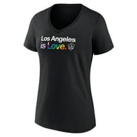 Ženska fanatika brendirana Black La Galaxy Team City Pride Logo - V-izrez majica