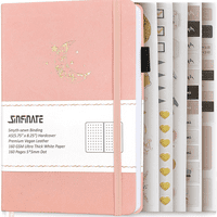Howancher Pink Notebook Journal za žene, tvrdokožni metak časopis sa pet naljepnica