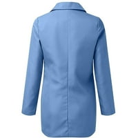 Levmjia Trendy Womens Blazer jakne za čišćenje Čvrsta dugi rukav kaputi za kaput Cardigans dugački jakni