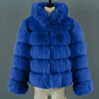 Vikakiooze ženske dame toplo Fau Furry kaput jakna Zimska čvrstoća V-izrez
