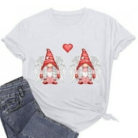 Valentinovo košulje za žene Grafičke tens Funny patuljak Print s kratkim rukavima s kratkim rukavima