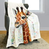 Drće ploče od drveća pokrivačica vodenikolor žirafe lagana nejasna ugodno meko toplo bacanje za dječje