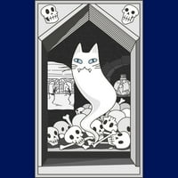 Ghost mačka Čuvar kriptova juniora Crveni grafički grafički tee - Dizajn ljudi XL