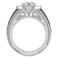 Angažovanje prstenova Dijamant naglašen 14k bijelo zlato 3. ct tw
