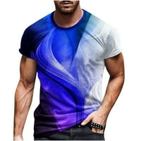 Muški gradijent 3D printske majice Regular Fit Tshirts Comfy Tees Casual Ljeto Kratki kratkih bluza