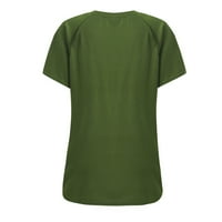 Ženske vrhove Dressy Casual Sexy V izrez uredne majice za žene Grafički ženski Ljetni kratki vrhovi bez rukava Spring Bluze za žene Radni zeleni XL