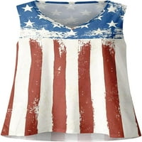 Dabuliu Žene 4. jula Tenkovi za cinku Okrugli izrez Smiješne američke američke majice zastava bez rukava
