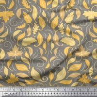 Soimoi Yellow Rayon tkanina jesen lišće Ispis tkanine sa širokim dvorištem