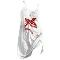 Hanzidakd plus veličina haljina Ženska haljina ljetna casual bejzbol ispis haljina vjelj