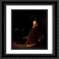 Rembrandt matted crnarna ukrašena uokvirena umjetnost tisak 'minerva'