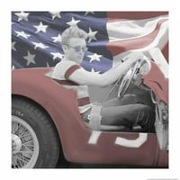 James Dean zastavu Plave sunčane naočale W granični poster Ispis od Jerryja Michaelsa