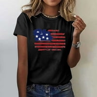 Američka zastava Košulja Women Plus Size, Thirts Majice za žene Ljetni maslačak Print Solid Trendy Tops
