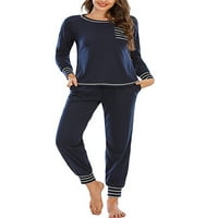 Ženske pidžame Set Pulover Sport Lounge Nosite duge rukavske duge hlače plus veličine za žene salon