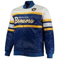 Muški Mitchell & Ness Royal Gold Milwaukee Brewers Big & visoki treneri Saten puna jakna