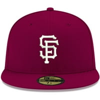Muškarci New Era Cardinal San Francisco Giants Bijeli logo 59fifty ugrađeni šešir