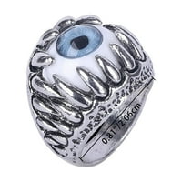 Gzwccvsn Halloween Prsten od legura đavola, titanijum čelični ukrašeni oči kose za kosu Halloween prstena