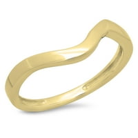 Zbirka dazzlingock 10k ženska godišnjica vjenčani kontura kontura zaštitni prsten, žuto zlato, veličina