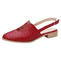 Ženske ravne sandale - Ležerne prilike otvorene nožne sandale crveno