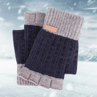 Xinqinghao casual rukavice pola prsta pletene tople rukavice s gustom za muškarce i žene mornarice