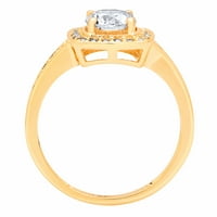 1. CT okrugli rez originalni kultivirani dijamant si1-si g-h 18k žuto zlato halo obećanje vjenčanja