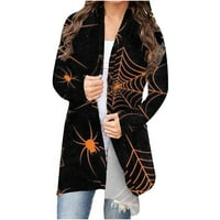 Žene Halloween draped kimono kardigan s dugim rukavima otvoreni prednji prednji ležerni pleteni džemperi