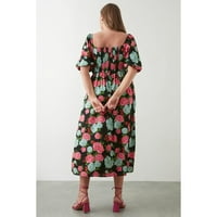 Dorothy Perkins ženski cvjetni kvadratni vrat plus midi haljina