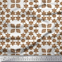 Soimoi Brown Silk tkanina Geometrijska zvijezda Geometrijska tiskana tkanina široka