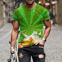 Njoeus Hawaiian majica za muškarce Ljeto Novo moda Muška majica 3D negirajući pivo Print Kratki rukav
