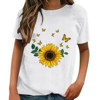 Ljetna ženska ženska majica Velika modna košulja za tiskanu majicu Okrugli vrat majica Labavi kratki