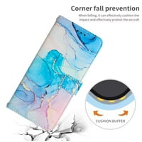 DTECCK FLIP novčanik za iPhone Pro, zaštita stilski obojen MARBLE PU kožni studiranje kartona za žene