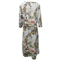 Yubatuo Womens Ljeto Ležerne prilike Boho tiskane labave majice Dress rukav O-izrez Maxi haljine za