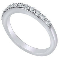 0. Carat okrugli oblik bijeli prirodni dijamantni prsten za enament 14K čvrsto bijelo zlato veličine-10
