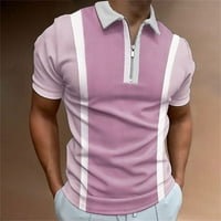 Muški Slim Fit Golf Tee Fashion Zip Up Polo Majice Aktivne aktivnosti na otvorenom Majice Summer Shirts
