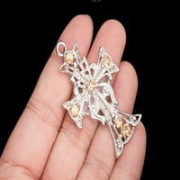 Srebrni ženski križni privjesak smeđa kristalna precisana kristalna ogrlica od plemenitih metalnih pozlaćenih